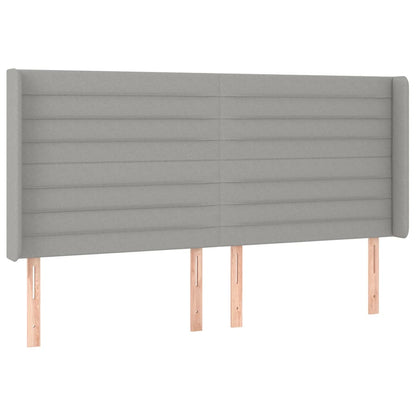 vidaXL Kopfteil mit Ohren Hellgrau 183x16x118/128 cm Stoff