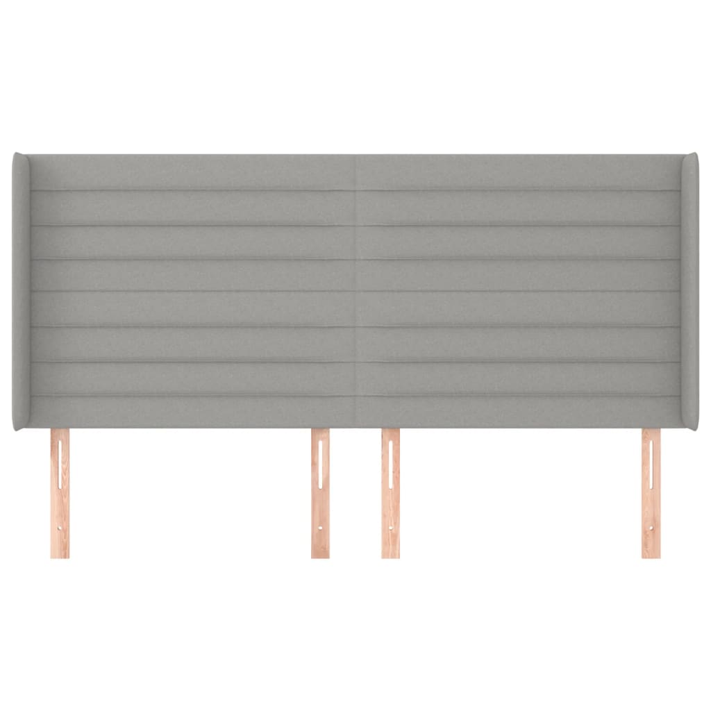 vidaXL Kopfteil mit Ohren Hellgrau 183x16x118/128 cm Stoff