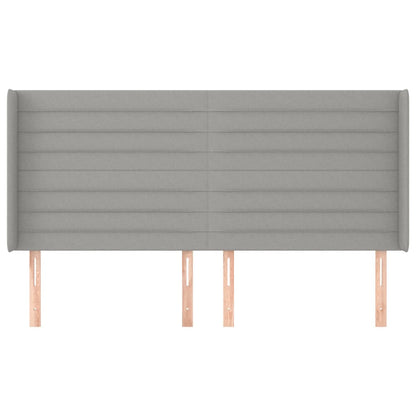 vidaXL Kopfteil mit Ohren Hellgrau 183x16x118/128 cm Stoff
