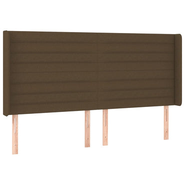 vidaXL Kopfteil mit Ohren Dunkelbraun 183x16x118/128 cm Stoff