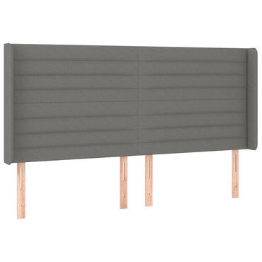 vidaXL Kopfteil mit Ohren Dunkelgrau 203x16x118/128 cm Stoff