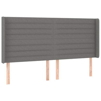 vidaXL Kopfteil mit Ohren Dunkelgrau 203x16x118/128 cm Stoff