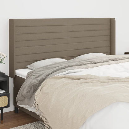 vidaXL Kopfteil mit Ohren Taupe 203x16x118/128 cm Stoff