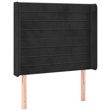 vidaXL Kopfteil mit Ohren Schwarz 83x16x118/128 cm Samt