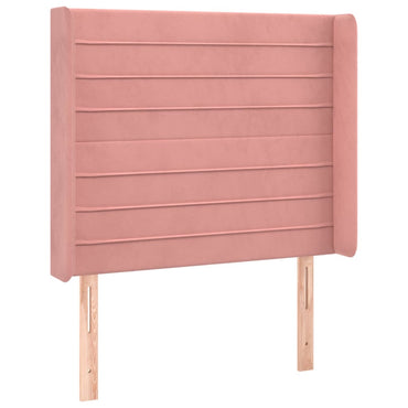 vidaXL Kopfteil mit Ohren Rosa 83x16x118/128 cm Samt