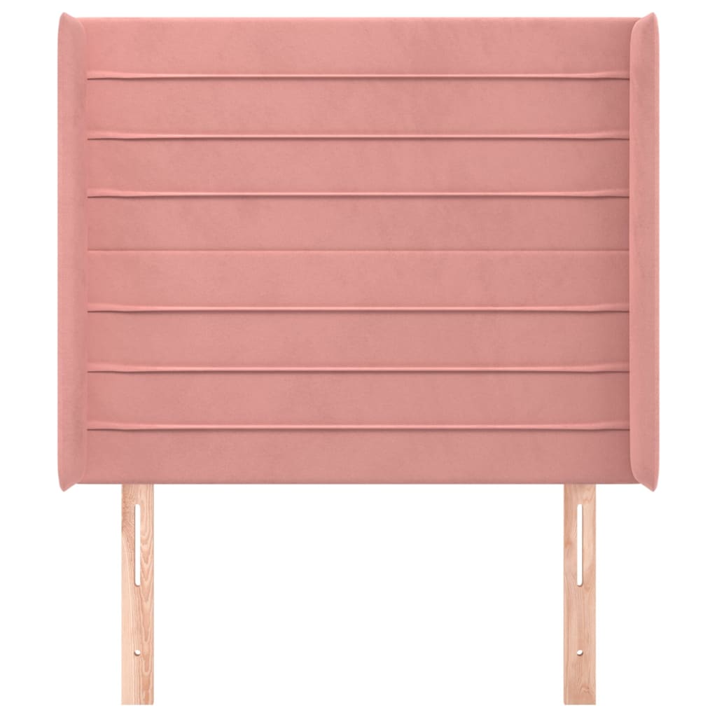 vidaXL Kopfteil mit Ohren Rosa 83x16x118/128 cm Samt
