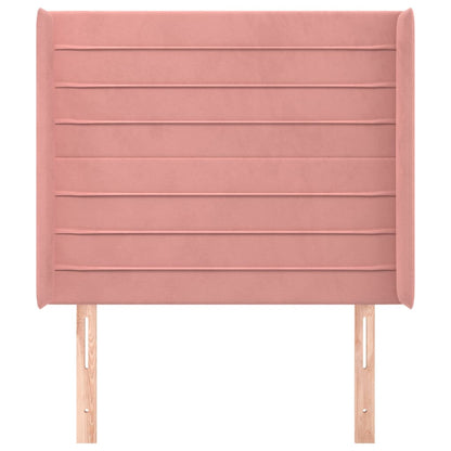 vidaXL Kopfteil mit Ohren Rosa 83x16x118/128 cm Samt