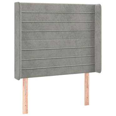 vidaXL Kopfteil mit Ohren Hellgrau 103x16x118/128 cm Samt