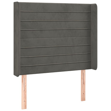 vidaXL Kopfteil mit Ohren Dunkelgrau 103x16x118/128 cm Samt