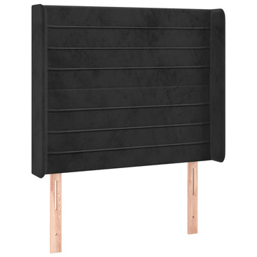 vidaXL Kopfteil mit Ohren Schwarz 103x16x118/128 cm Samt