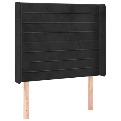 vidaXL Kopfteil mit Ohren Schwarz 103x16x118/128 cm Samt