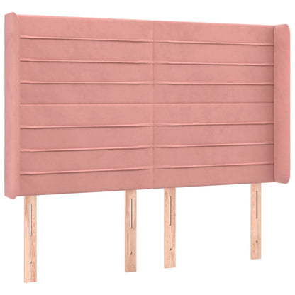 vidaXL Kopfteil mit Ohren Rosa 147x16x118/128 cm Samt