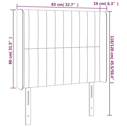 vidaXL Kopfteil mit Ohren Hellgrau 83x16x118/128 cm Stoff
