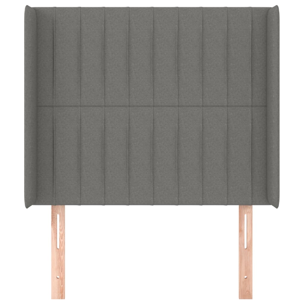 vidaXL Kopfteil mit Ohren Dunkelgrau 83x16x118/128 cm Stoff