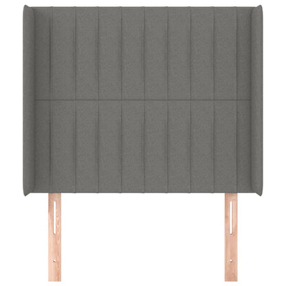 vidaXL Kopfteil mit Ohren Dunkelgrau 83x16x118/128 cm Stoff