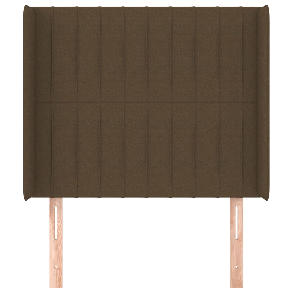 vidaXL Kopfteil mit Ohren Dunkelbraun 83x16x118/128 cm Stoff