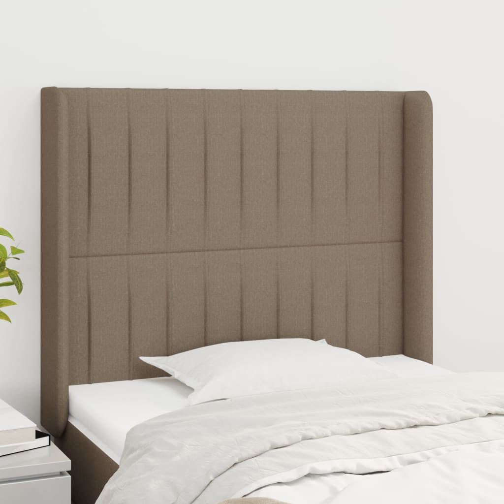 vidaXL Kopfteil mit Ohren Taupe 83x16x118/128 cm Stoff