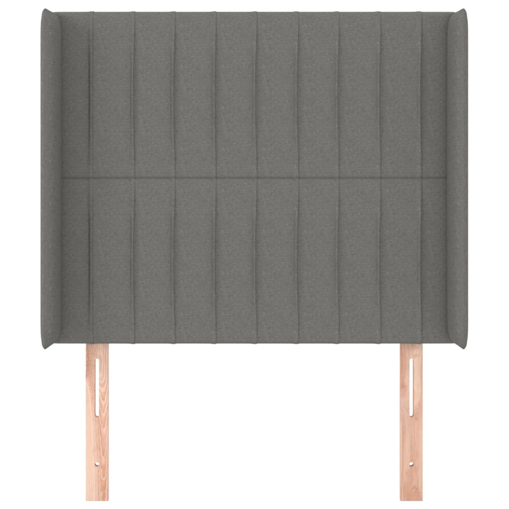 vidaXL Kopfteil mit Ohren Dunkelgrau 93x16x118/128 cm Stoff