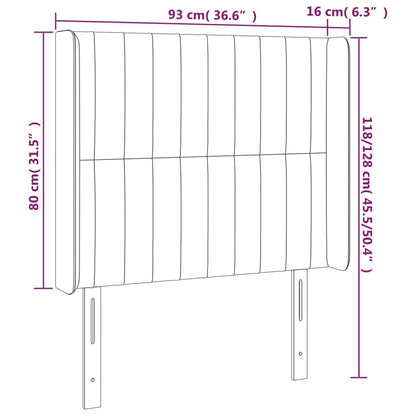 vidaXL Kopfteil mit Ohren Dunkelgrau 93x16x118/128 cm Stoff