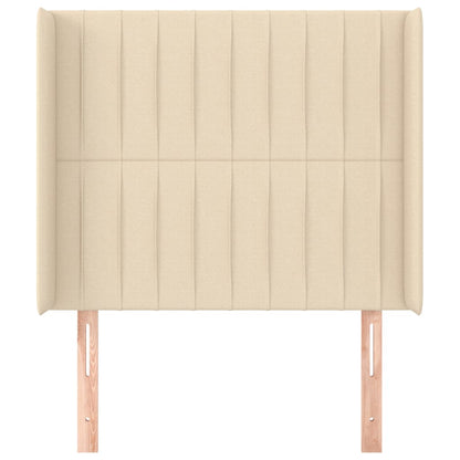 vidaXL Kopfteil mit Ohren Creme 93x16x118/128 cm Stoff