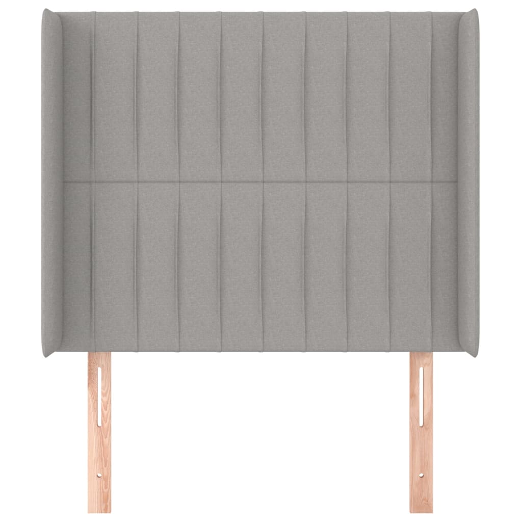 vidaXL Kopfteil mit Ohren Hellgrau 103x16x118/128 cm Stoff