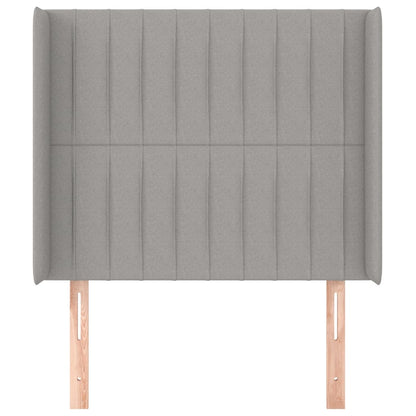 vidaXL Kopfteil mit Ohren Hellgrau 103x16x118/128 cm Stoff