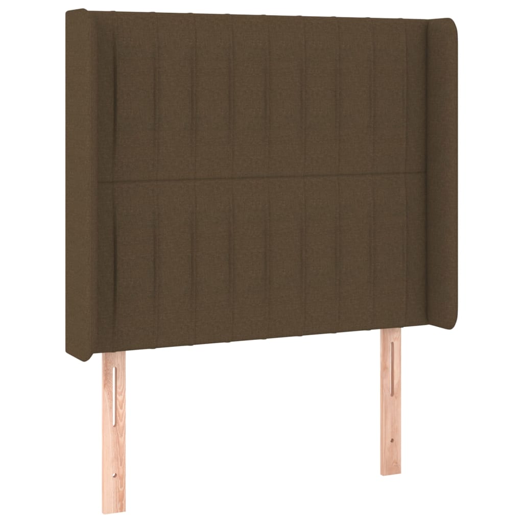 vidaXL Kopfteil mit Ohren Dunkelbraun 103x16x118/128 cm Stoff