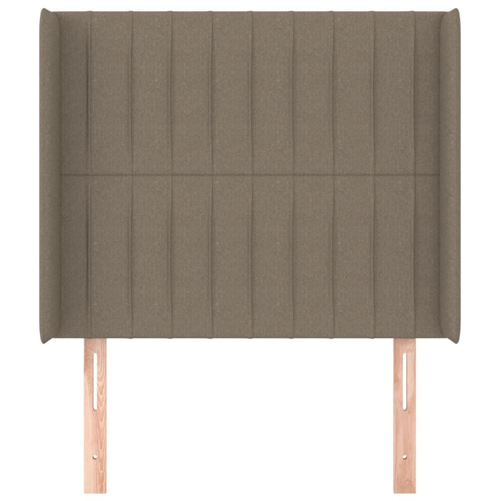 vidaXL Kopfteil mit Ohren Taupe 103x16x118/128 cm Stoff