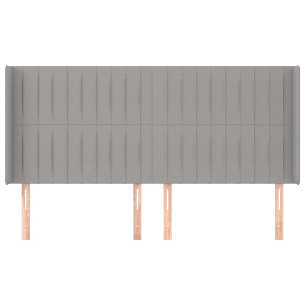 vidaXL Kopfteil mit Ohren Hellgrau 163x16x118/128 cm Stoff