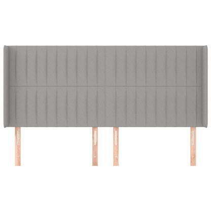 vidaXL Kopfteil mit Ohren Hellgrau 163x16x118/128 cm Stoff