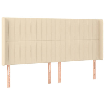 vidaXL Kopfteil mit Ohren Creme 163x16x118/128 cm Stoff