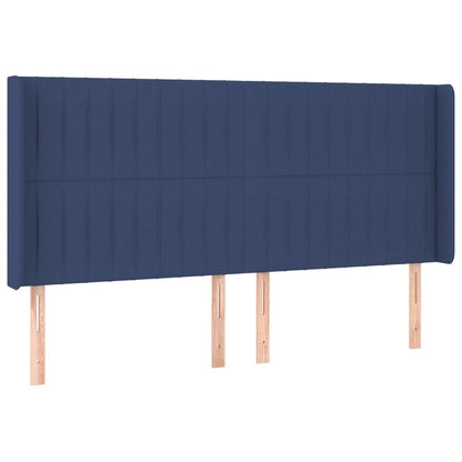 vidaXL Kopfteil mit Ohren Blau 163x16x118/128 cm Stoff