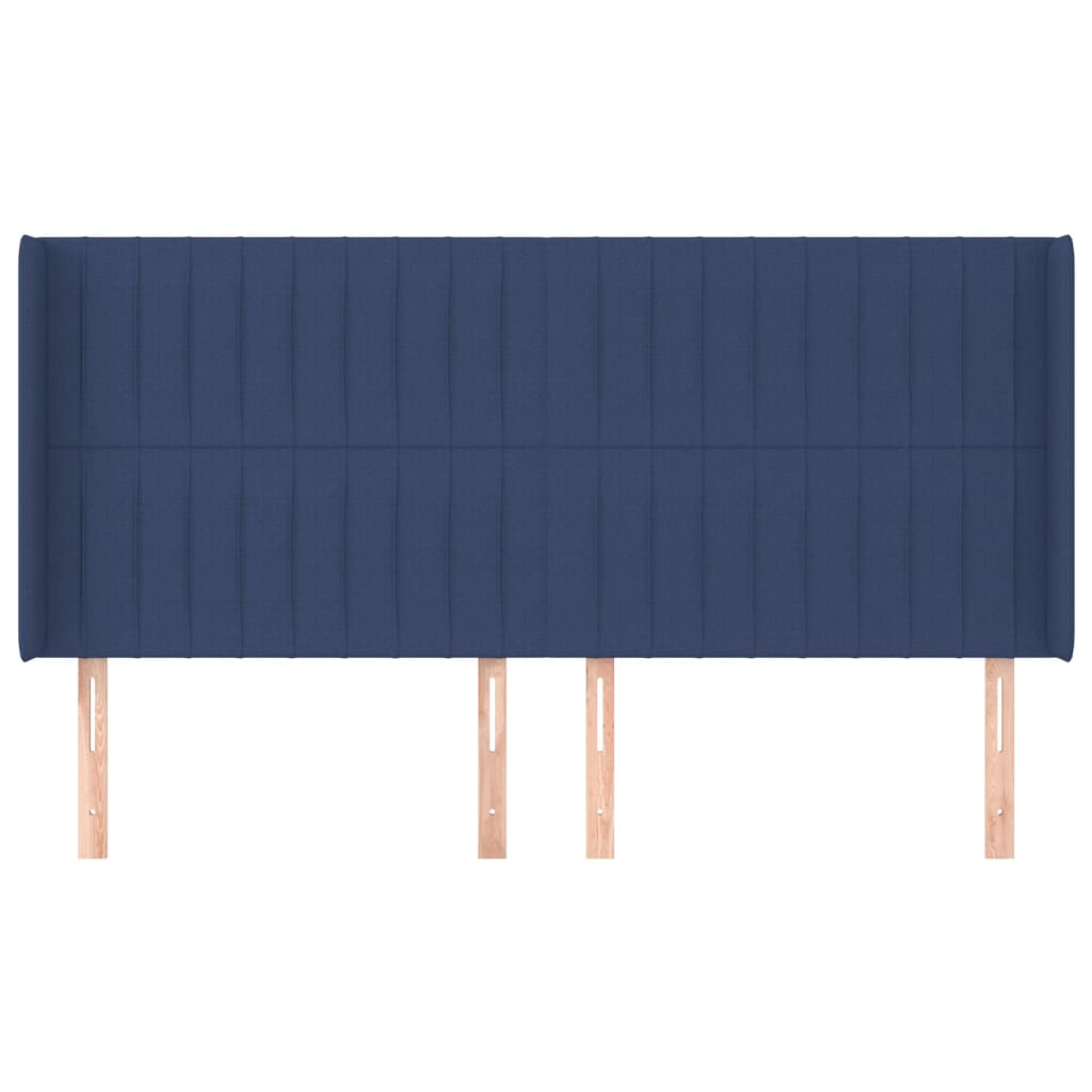 vidaXL Kopfteil mit Ohren Blau 163x16x118/128 cm Stoff