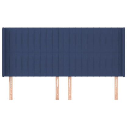 vidaXL Kopfteil mit Ohren Blau 163x16x118/128 cm Stoff
