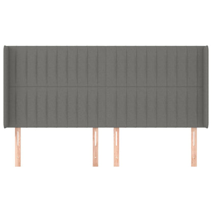 vidaXL Kopfteil mit Ohren Dunkelgrau 183x16x118/128 cm Stoff