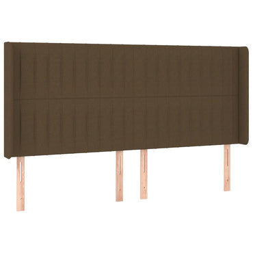 vidaXL Kopfteil mit Ohren Dunkelbraun 183x16x118/128 cm Stoff