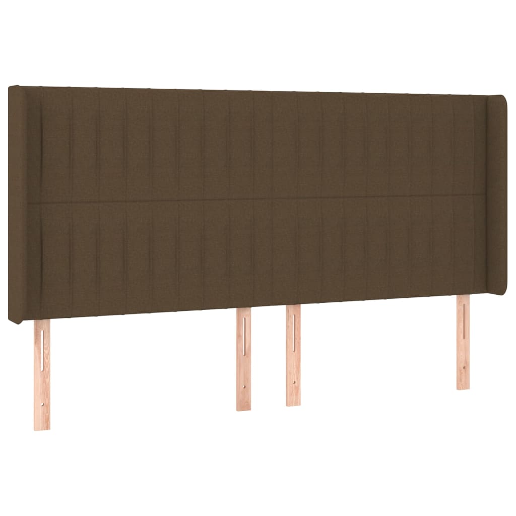 vidaXL Kopfteil mit Ohren Dunkelbraun 203x16x118/128 cm Stoff