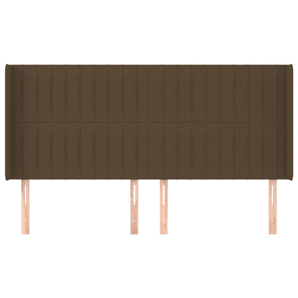 vidaXL Kopfteil mit Ohren Dunkelbraun 203x16x118/128 cm Stoff