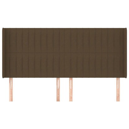 vidaXL Kopfteil mit Ohren Dunkelbraun 203x16x118/128 cm Stoff