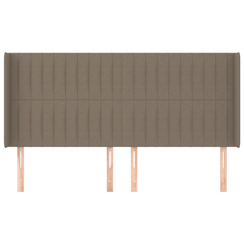 vidaXL Kopfteil mit Ohren Taupe 203x16x118/128 cm Stoff