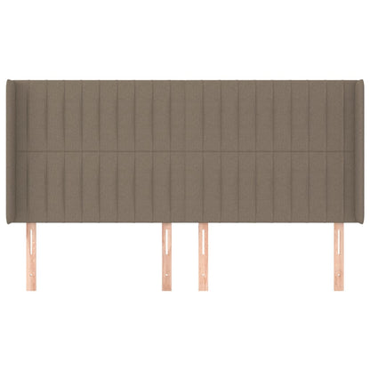 vidaXL Kopfteil mit Ohren Taupe 203x16x118/128 cm Stoff