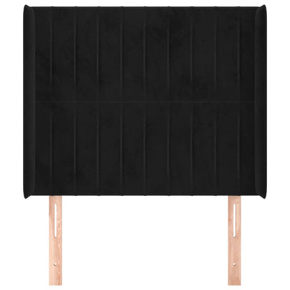 vidaXL Kopfteil mit Ohren Schwarz 83x16x118/128 cm Samt