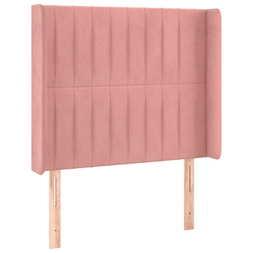 vidaXL Kopfteil mit Ohren Rosa 83x16x118/128 cm Samt