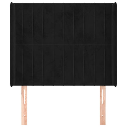 vidaXL Kopfteil mit Ohren Schwarz 93x16x118/128 cm Samt