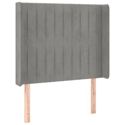 vidaXL Kopfteil mit Ohren Hellgrau 103x16x118/128 cm Samt