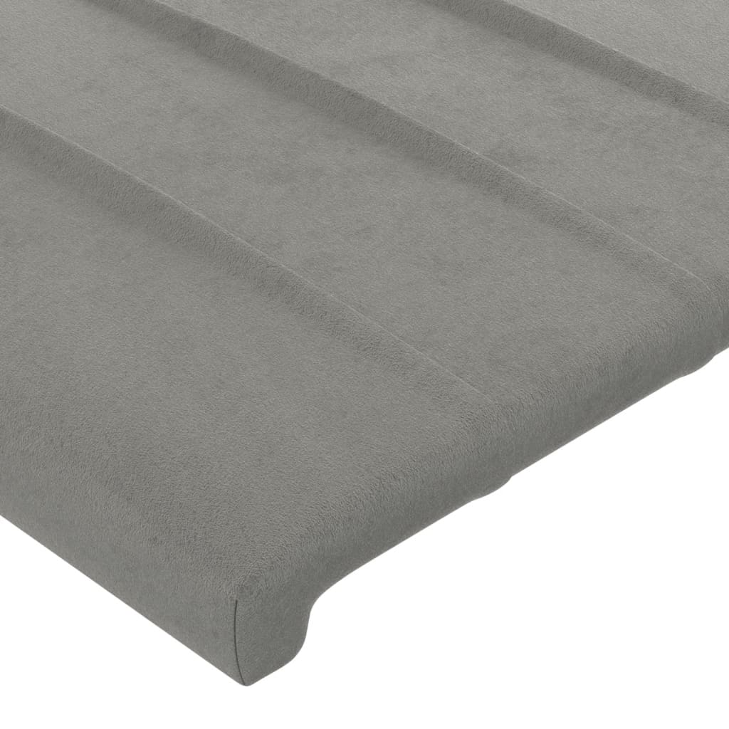 vidaXL Kopfteil mit Ohren Hellgrau 103x16x118/128 cm Samt