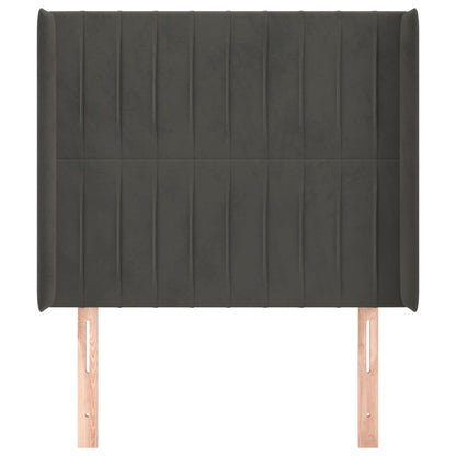 vidaXL Kopfteil mit Ohren Dunkelgrau 103x16x118/128 cm Samt