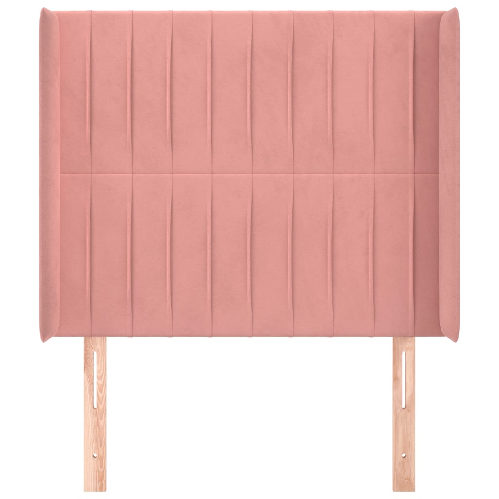 vidaXL Kopfteil mit Ohren Rosa 103x16x118/128 cm Samt