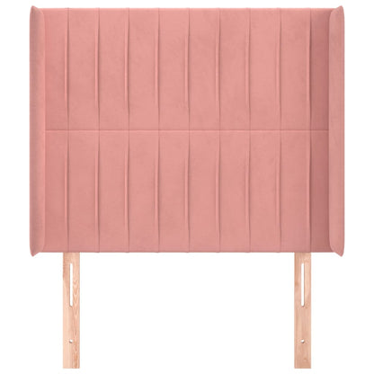 vidaXL Kopfteil mit Ohren Rosa 103x16x118/128 cm Samt