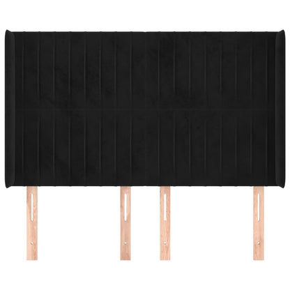vidaXL Kopfteil mit Ohren Schwarz 147x16x118/128 cm Samt